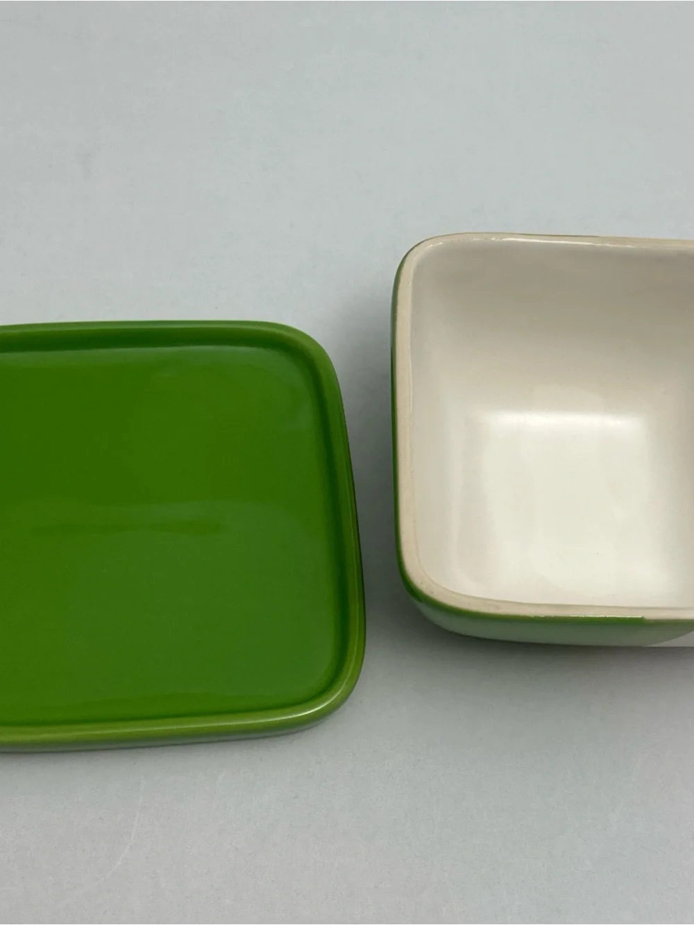 Threshold Green and White Ceramic Butter Dish